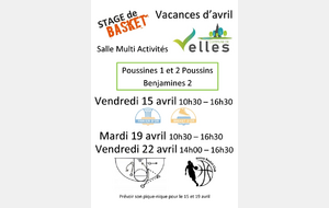 Stage vacances d'Avril 2022