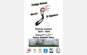 Classe Basket rentrée 2023-2024 Collège Neuvy St Sépulchre